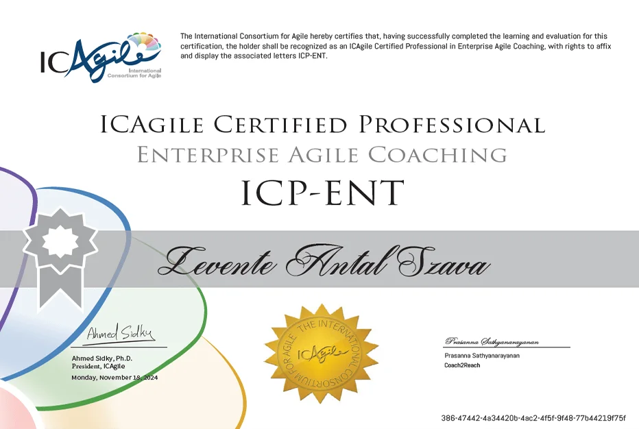 ICP-ENT Enterprise Agile Coaching Certification